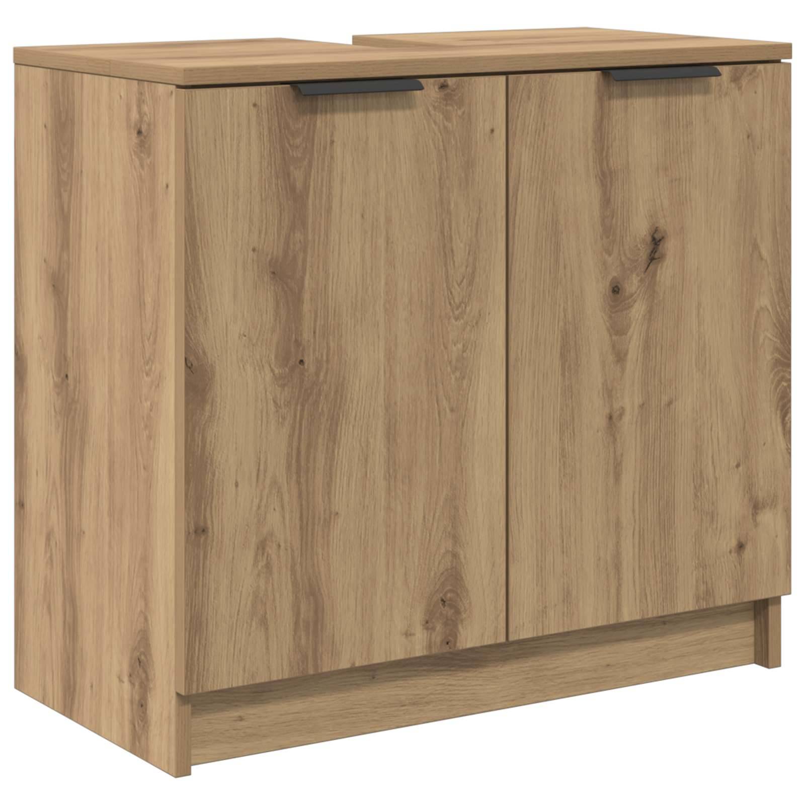 vidaXL Badezimmerschrank mit Tür Artisan-Eiche 64,5 x 33,5 x 59 cm