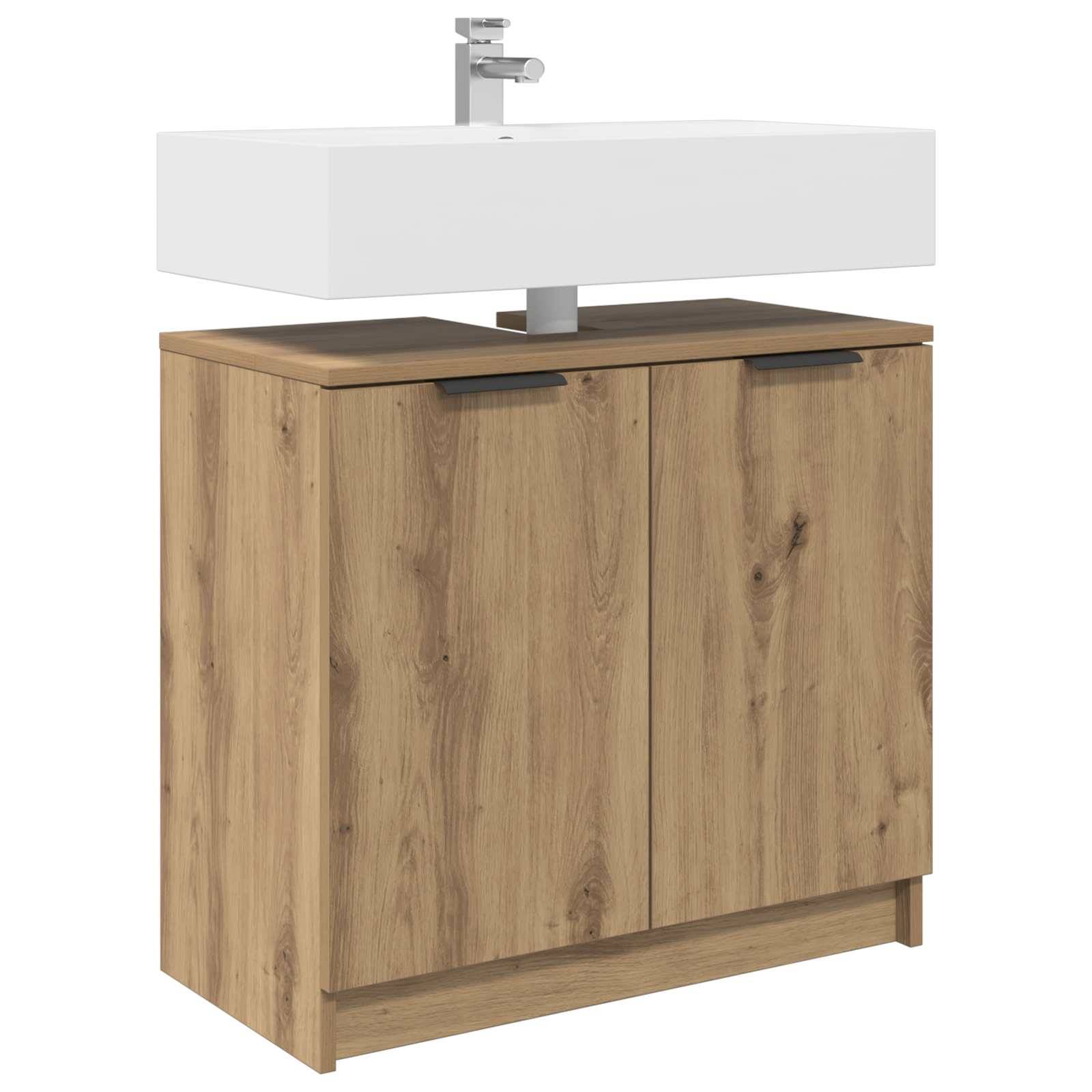 vidaXL Badezimmerschrank mit Tür Artisan-Eiche 64,5 x 33,5 x 59 cm