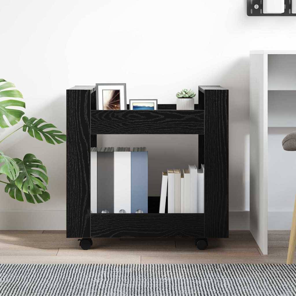 vidaXL Schreibtischwagen Schwarz Eichen-Optik 60 x 45 x 60 cm