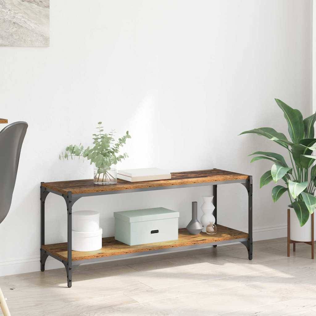 vidaXL TV-Schränk Altholz 100x33x41cm Verbundholz und Eisen