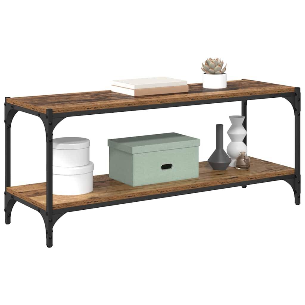 vidaXL TV-Schränk Altholz 100x33x41cm Verbundholz und Eisen