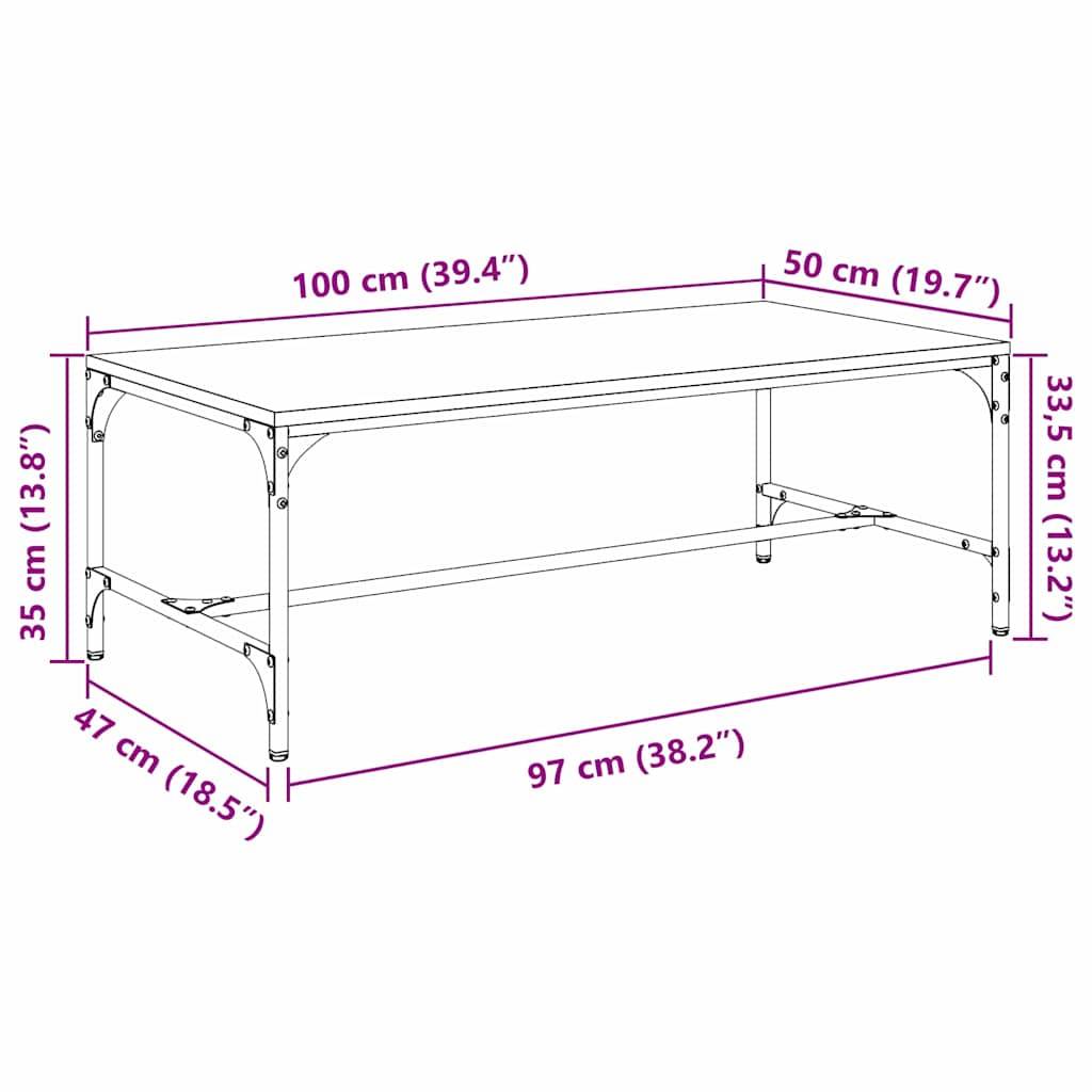 vidaXL Couchtisch Artisan-Eiche 100 x 50 x 35 cm Holzwerkstoff