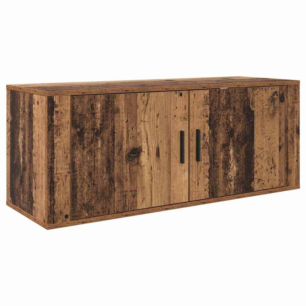 vidaXL Wandmontiertes TV-Regal Wandmontiert Altholz 100 x 34,5 x 40 cm