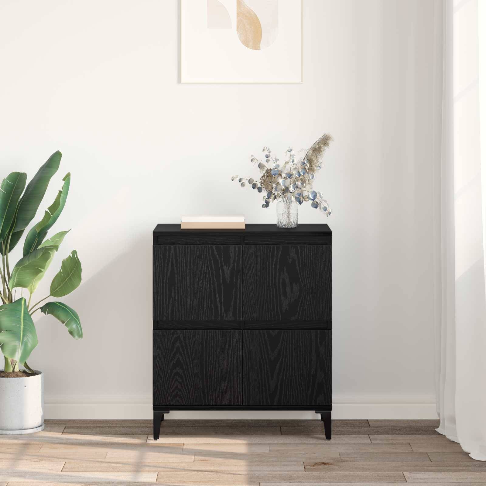vidaXL Sideboard Schwarz Eichen-Optik 60 x 35 x 70 cm
