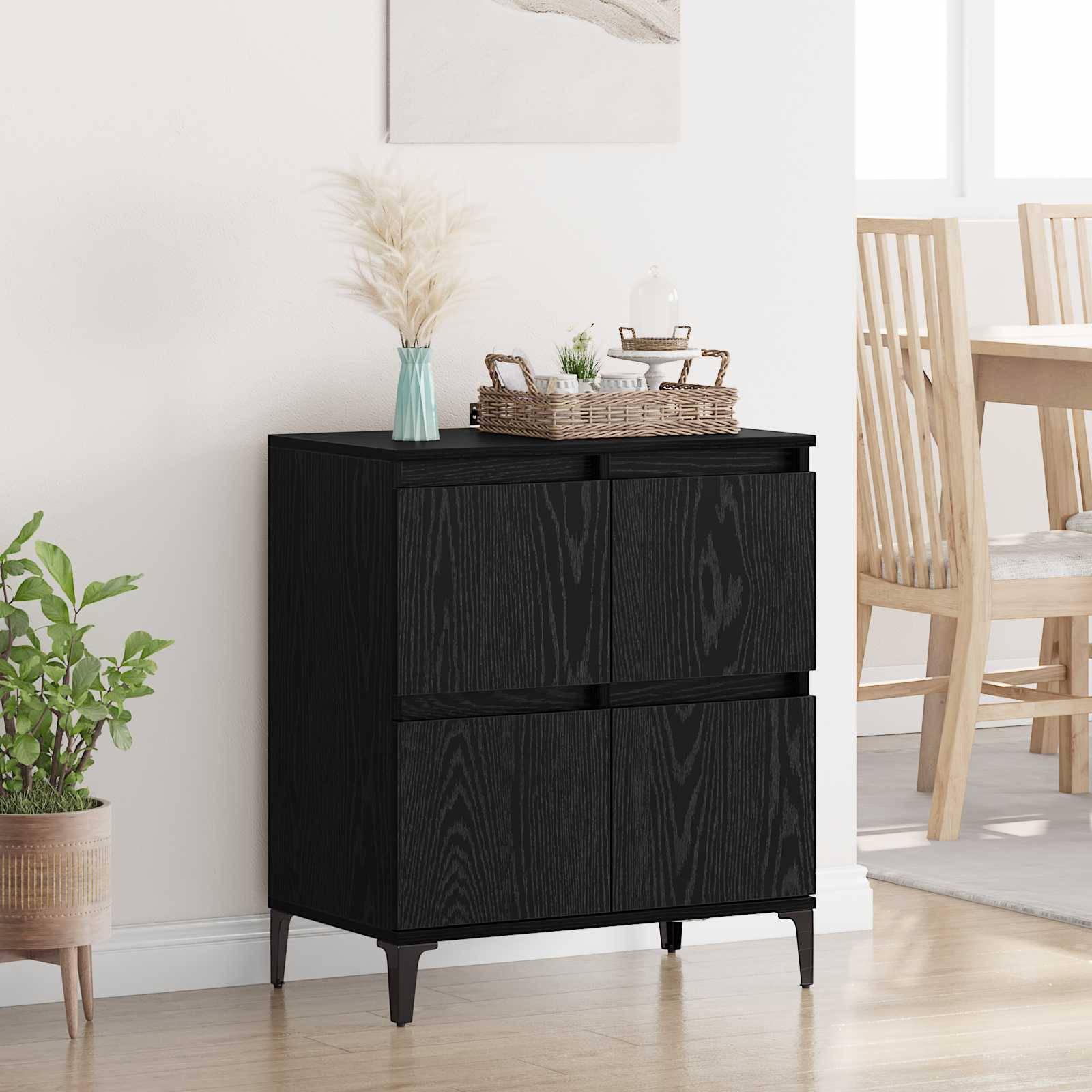 vidaXL Sideboard Schwarz Eichen-Optik 60 x 35 x 70 cm