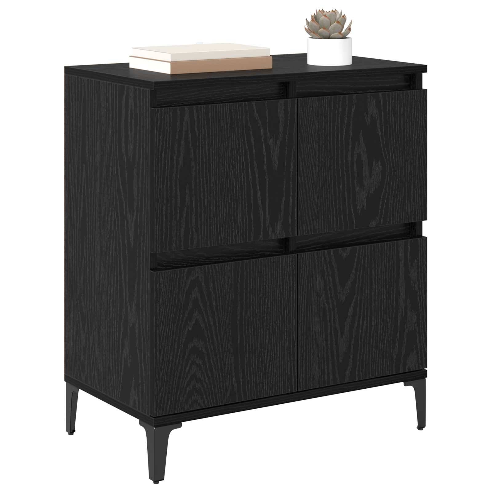 vidaXL Sideboard Schwarz Eichen-Optik 60 x 35 x 70 cm