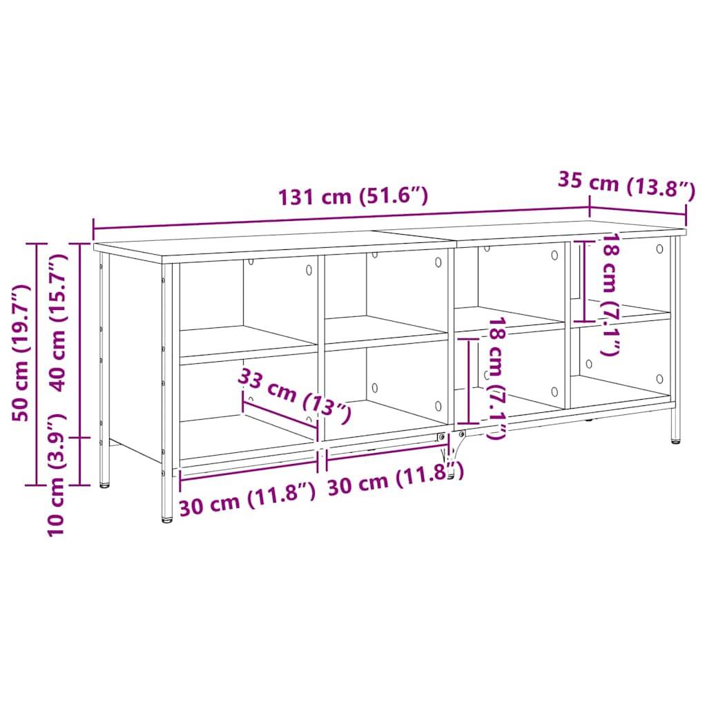 TV-Ständer Maßskizze: Länge 131 cm (51,6