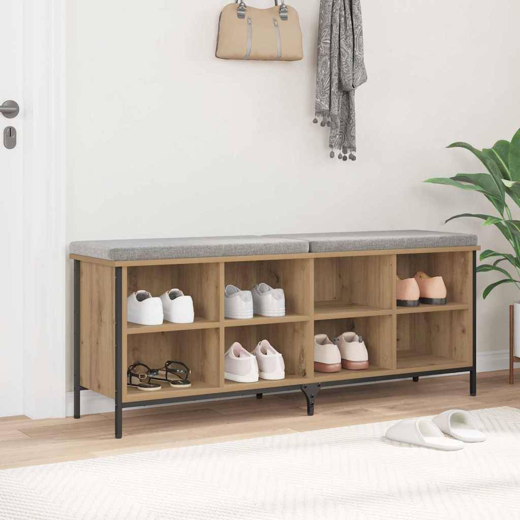 vidaXL Schuhschrank mit Regal Artisan-Eiche 131 x 35 x 50 cm