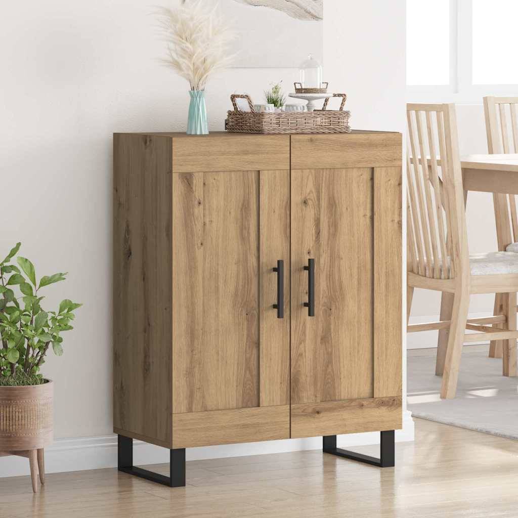 vidaXL Sideboard Artisan-Eiche 69,5 x 34 x 90 cm Verbundholz und Eisen