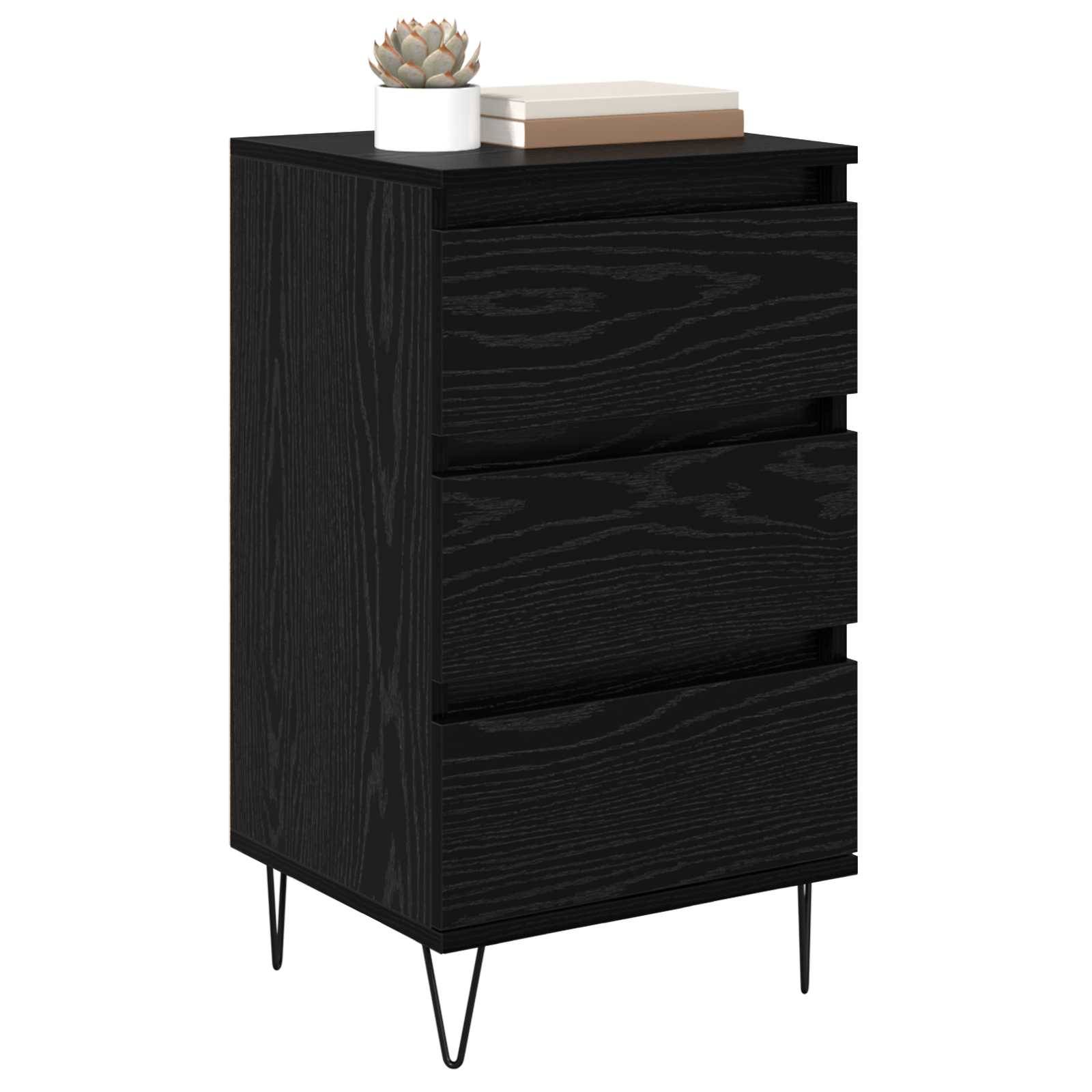 vidaXL Sideboard mit Schubladen Schwarz Eichen-Optik 40 x 35 x 70 cm