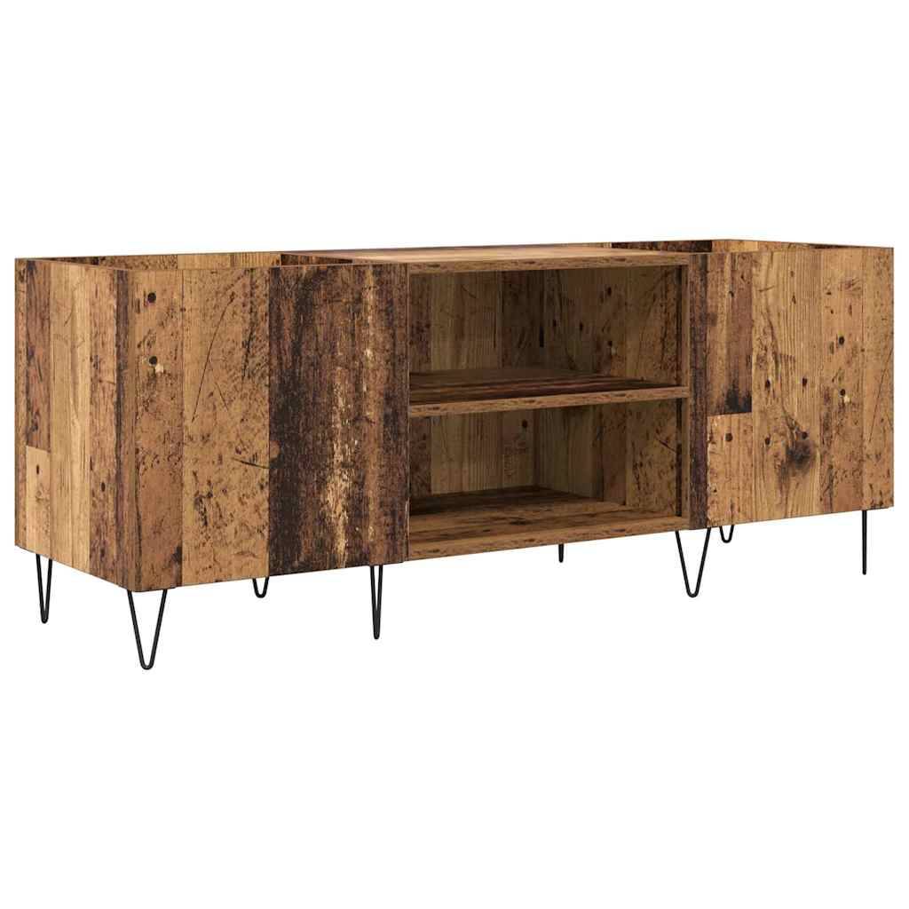 vidaXL Schallplattenschrank mit Regal mit Tür Altholz 121 x 38 x 48 cm