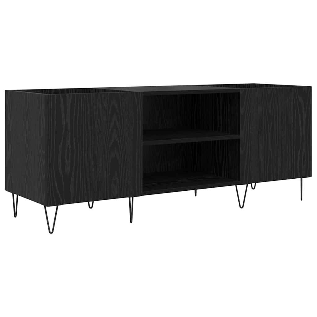 vidaXL Schallplattenschrank Schwarz Eichen-Optik 121 x 38 x 48 cm