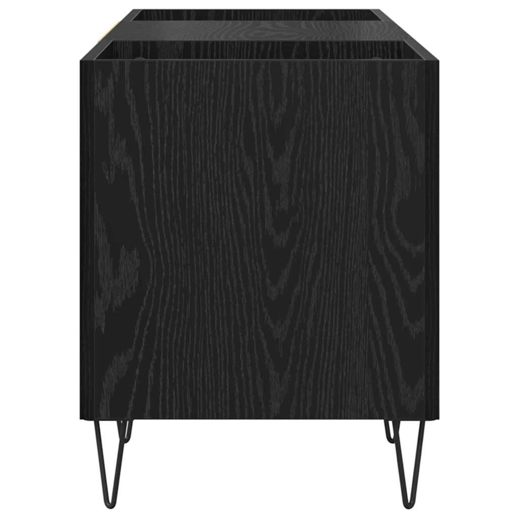 vidaXL Schallplattenschrank Schwarz Eichen-Optik 121 x 38 x 48 cm