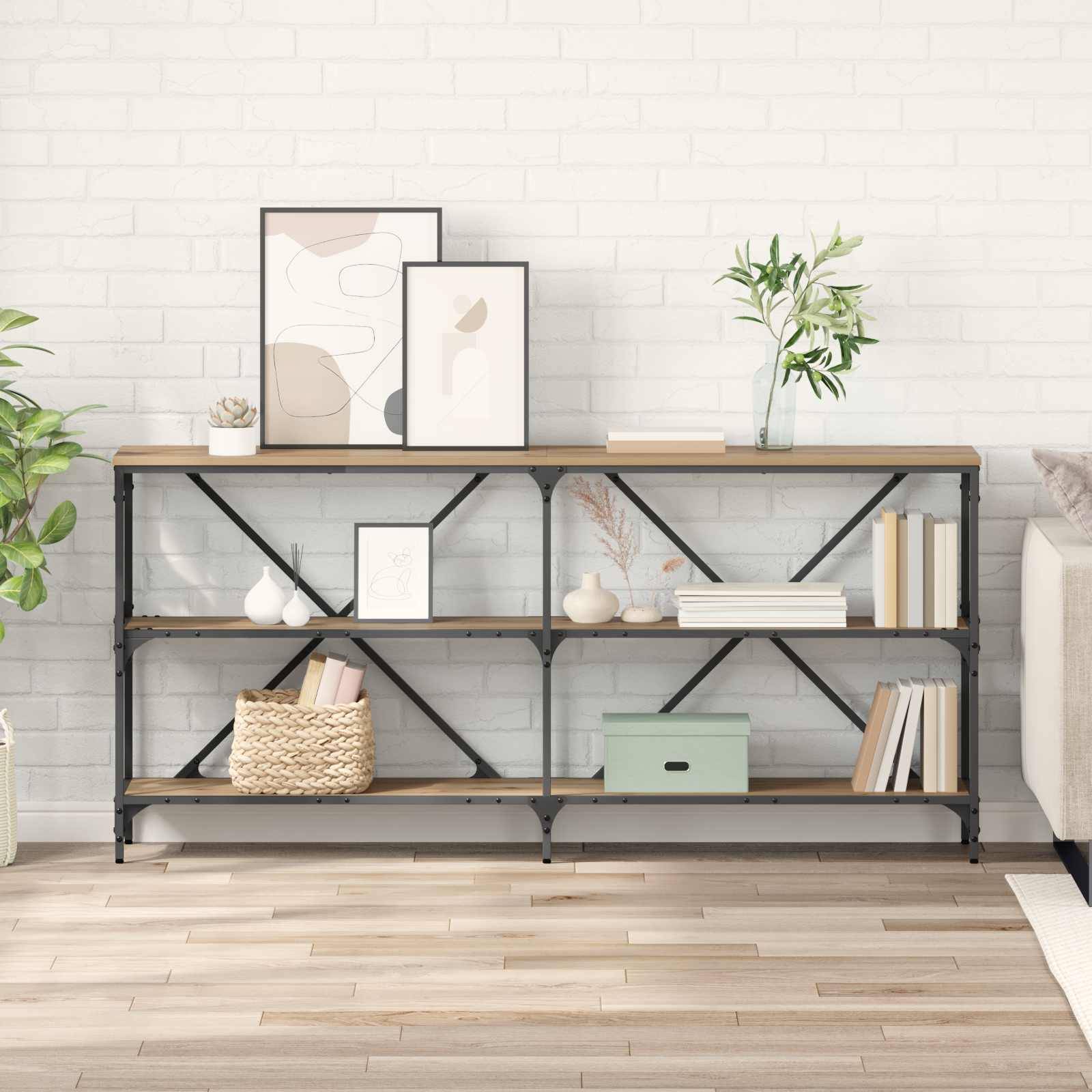 vidaXL Konsolentisch Artisan-Eiche 160 x 30 x 75 cm Holzwerkstoff