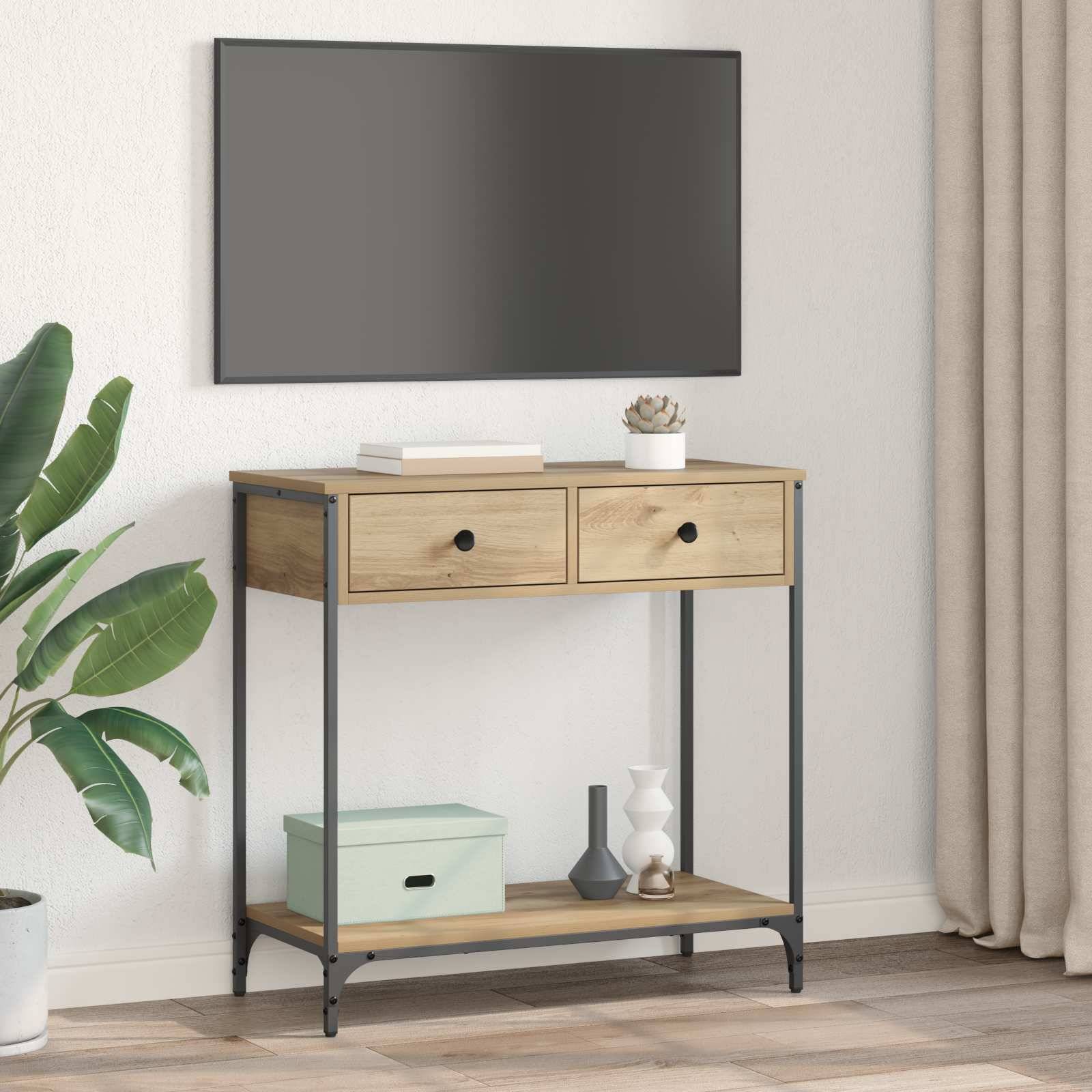 vidaXL Konsolentisch Artisan-Eiche 75 x 34,5 x 75 cm Holzwerkstoff