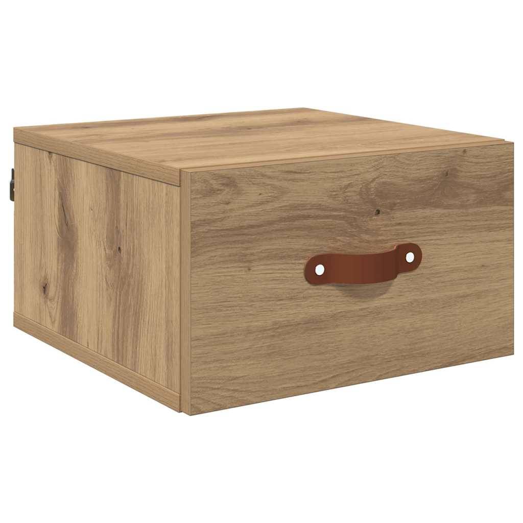 vidaXL Wandmontiertes Nachttischchen Artisan-Eiche 35 x 35 x 20 cm