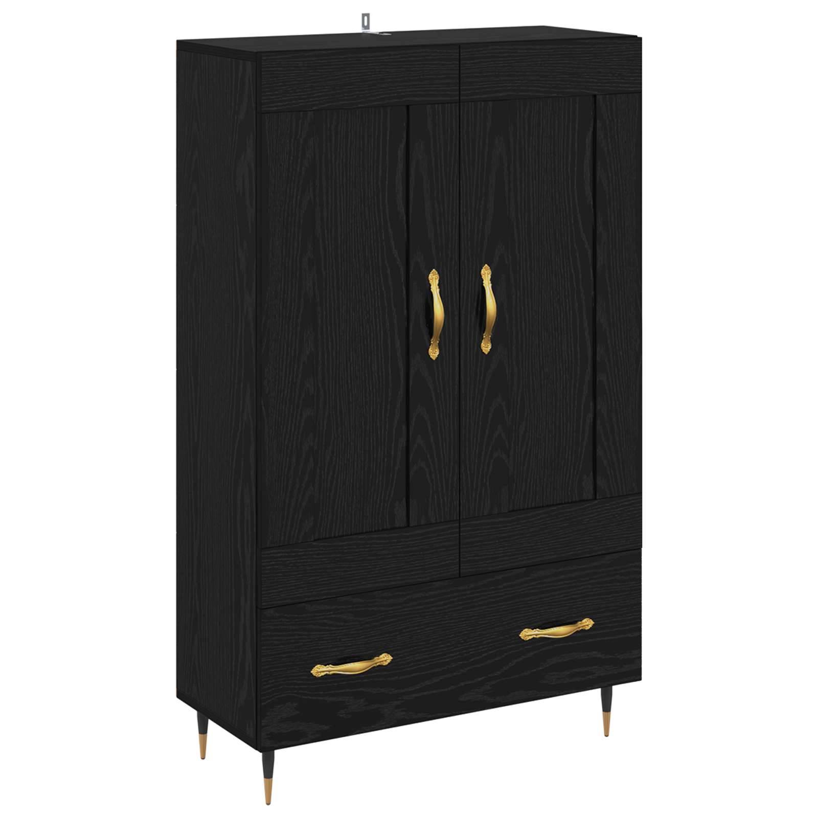vidaXL Highboard Schwarz Eichen-Optik 69,5 x 31 x 115 cm Holzwerkstoff