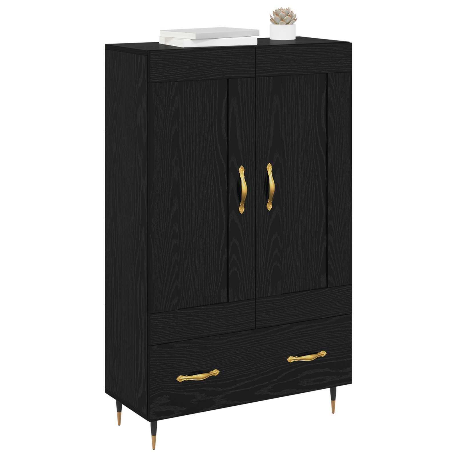 vidaXL Highboard Schwarz Eichen-Optik 69,5 x 31 x 115 cm Holzwerkstoff