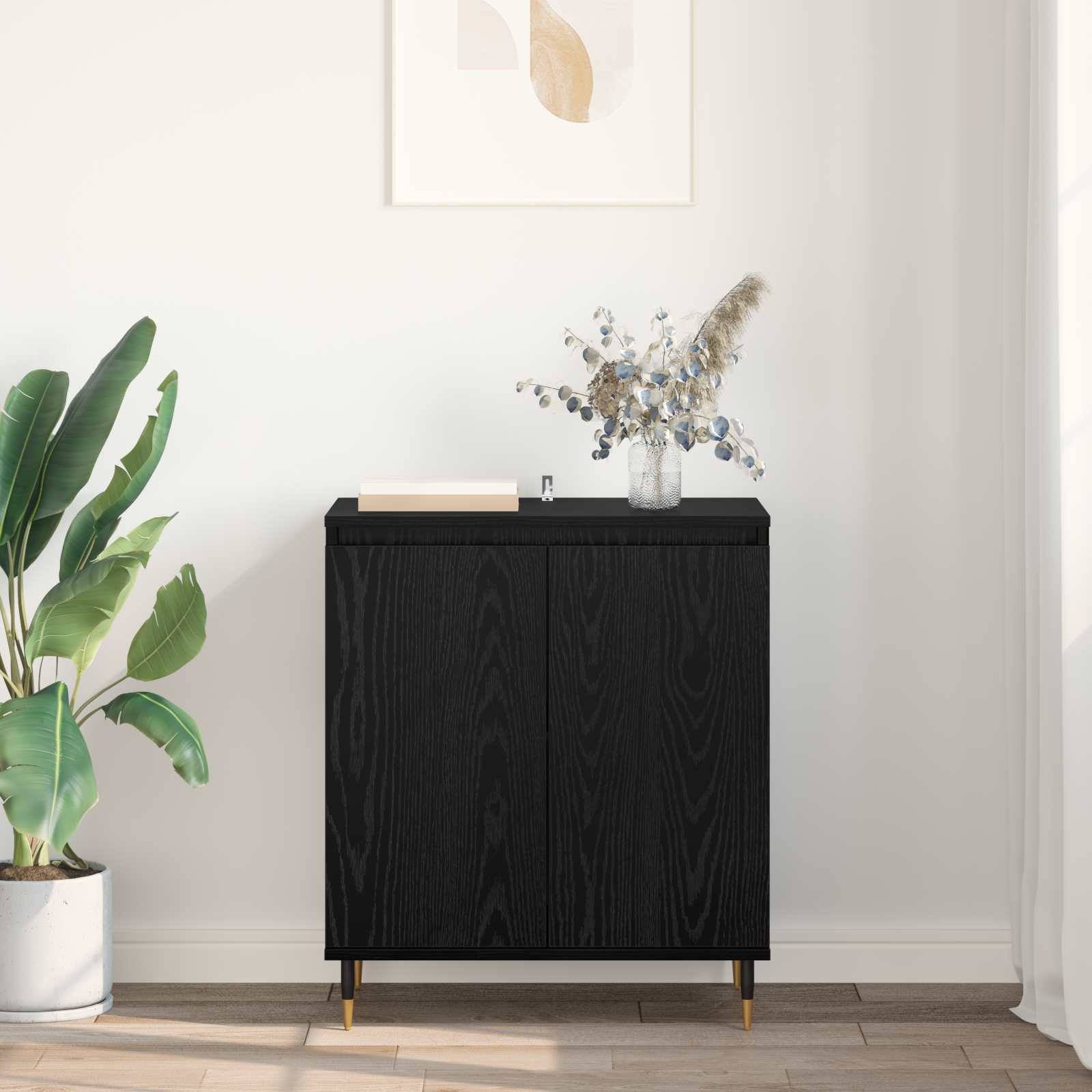 vidaXL Sideboard Schwarz Eichen-Optik 60 x 35 x 70 cm Holzwerkstoff