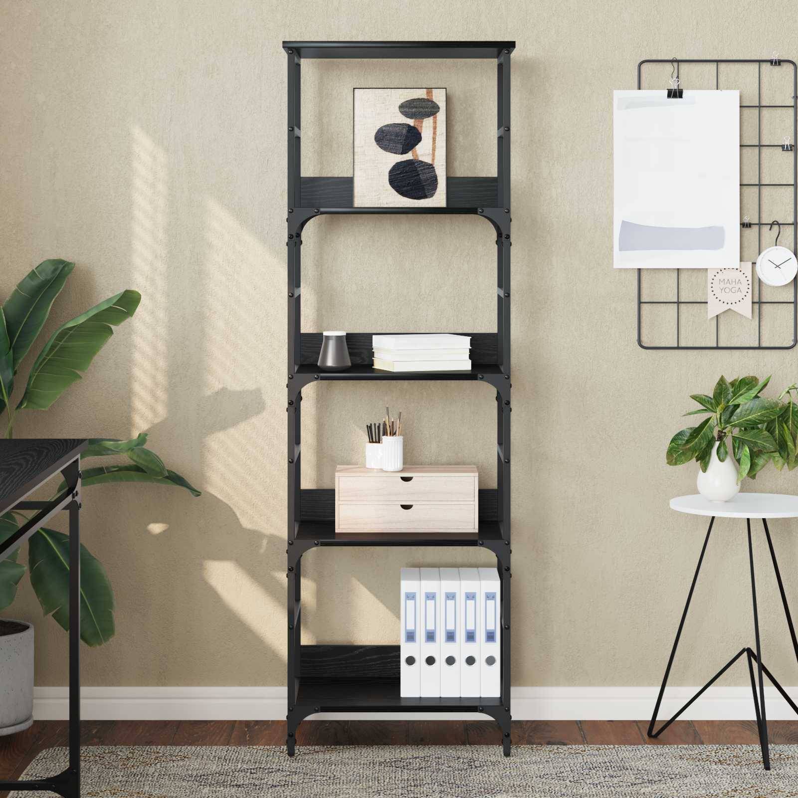 vidaXL Bücherregal Schwarz Eichen-Optik 50 x 33 x 153 cm Holzwerkstoff