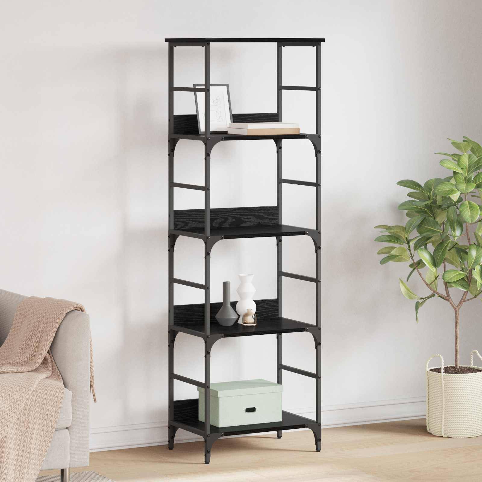 vidaXL Bücherregal Schwarz Eichen-Optik 50 x 33 x 153 cm Holzwerkstoff