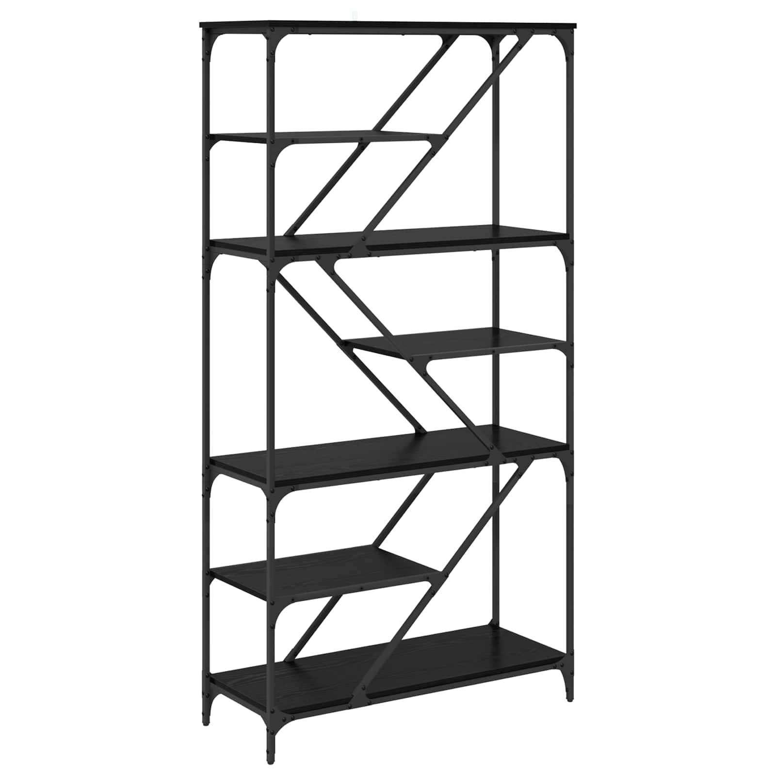 vidaXL Bücherregal Schwarz Eichen-Optik 91 x 36 x 176 cm Holzwerkstoff