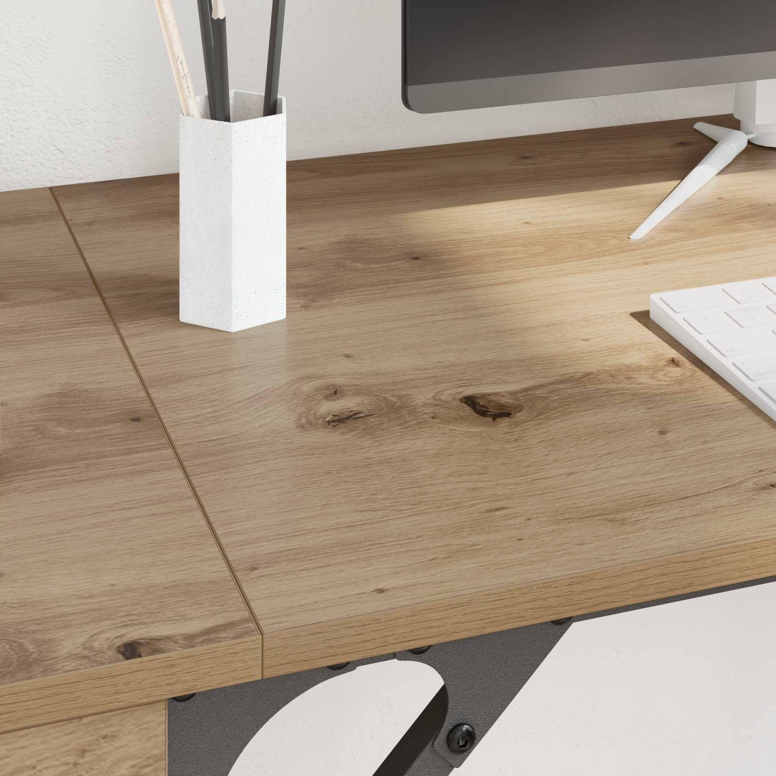 vidaXL Computertisch Artisan-Eiche Holzwerkstoff 131 x 48 x 75 cm