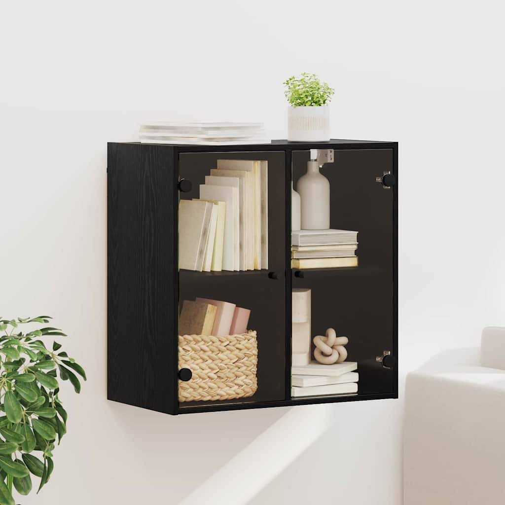 vidaXL Wandschrank Wandmontiert Schwarz Eichen-Optik 68 x 37 x 68,5 cm