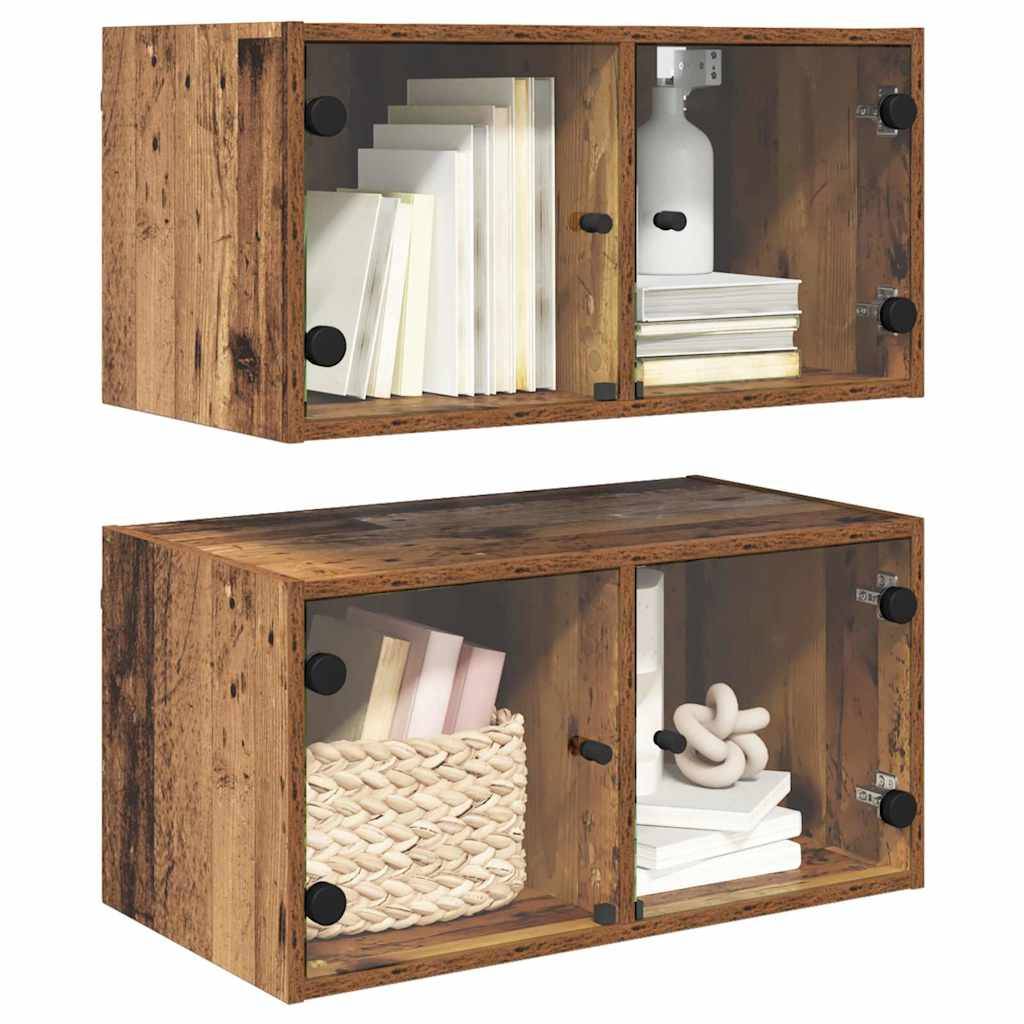 vidaXL Wandschränke 2 pcs Altholz 68 x 37 x 35 cm Holzwerkstoff