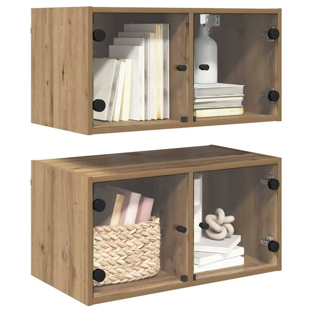 vidaXL Wandschränke 2 pcs Artisan-Eiche 68 x 37 x 35 cm Holzwerkstoff