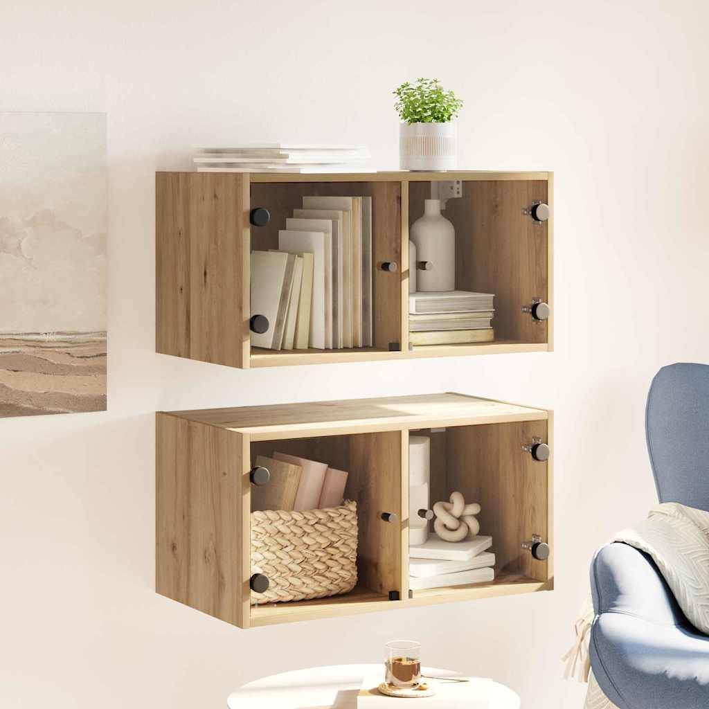 vidaXL Wandschränke 2 pcs Artisan-Eiche 68 x 37 x 35 cm Holzwerkstoff