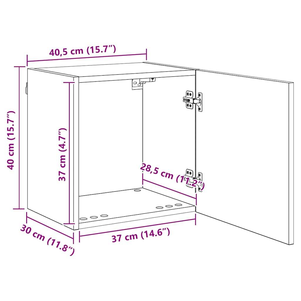 vidaXL TV-Wandregale 2 pcs Artisan-Eiche 40,5x30x40cm Holzwerkstoff