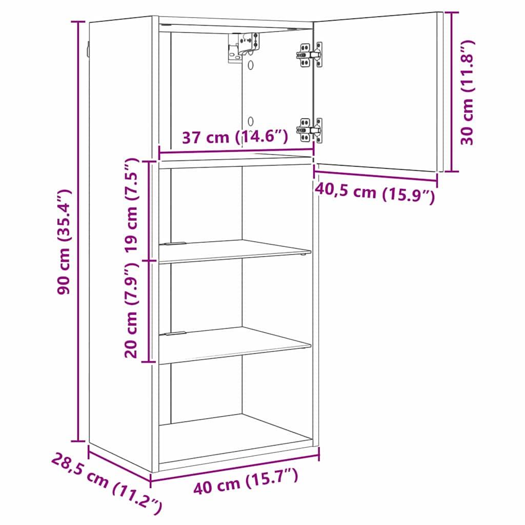 Diagramm eines Schranks mit Maßen: Höhe 140 cm (55,1