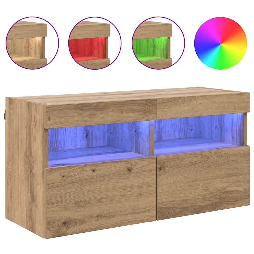 vidaXL TV-Wandschrank Artisan-Eiche 80 x 30 x 40 cm Holzwerkstoff