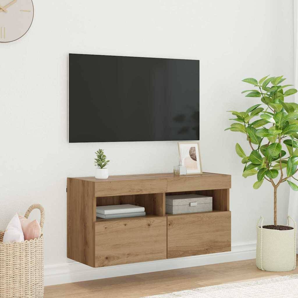 vidaXL TV-Wandschrank Artisan-Eiche 80 x 30 x 40 cm Holzwerkstoff