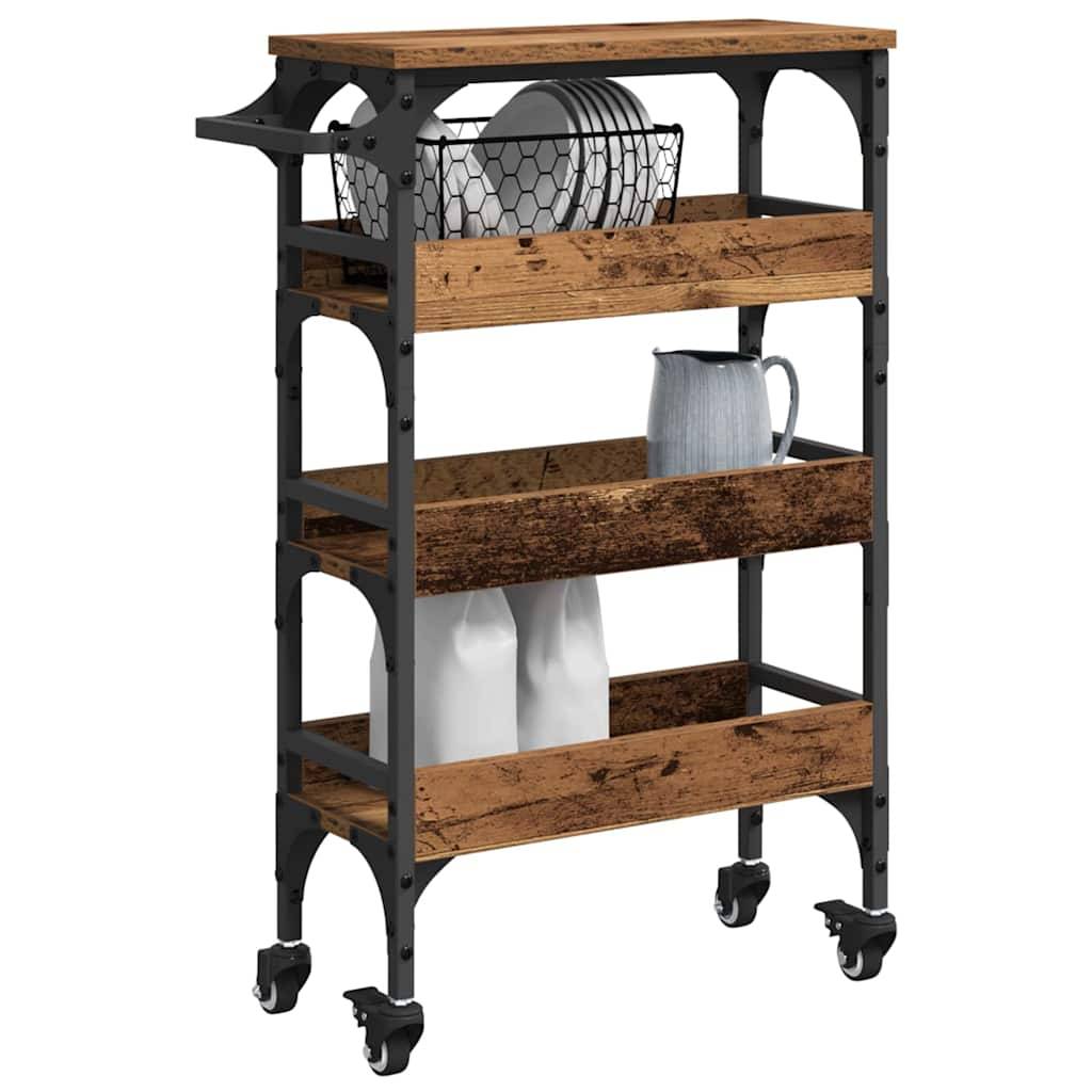 vidaXL Küchentrolley Altholz 53 x 20 x 76 cm Holzwerkstoff