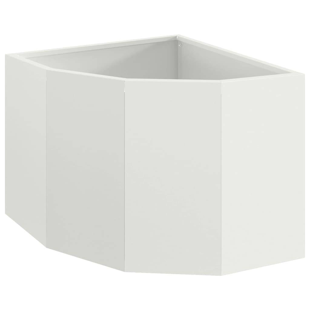 vidaXL Eckpflanzer Weiß 45 x 45 x 35 cm Stahl