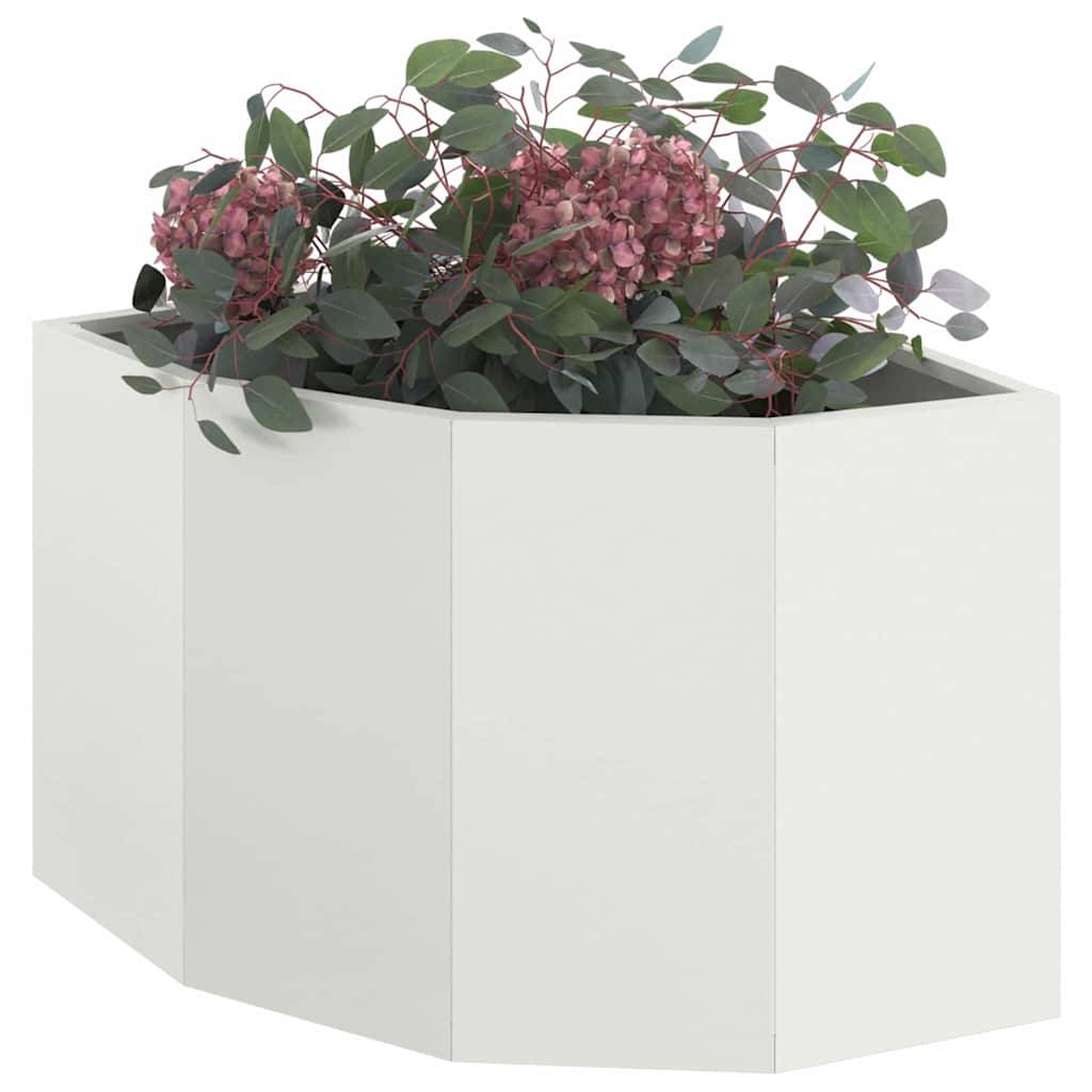 vidaXL Eckpflanzer Weiß 45 x 45 x 35 cm Stahl