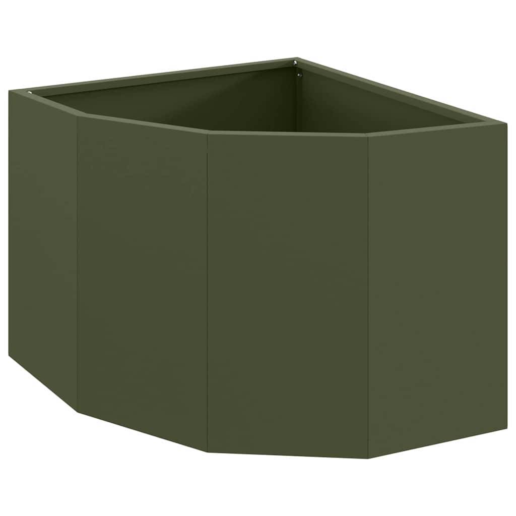vidaXL Eckpflanzer Olivgrün 45 x 45 x 35 cm Stahl