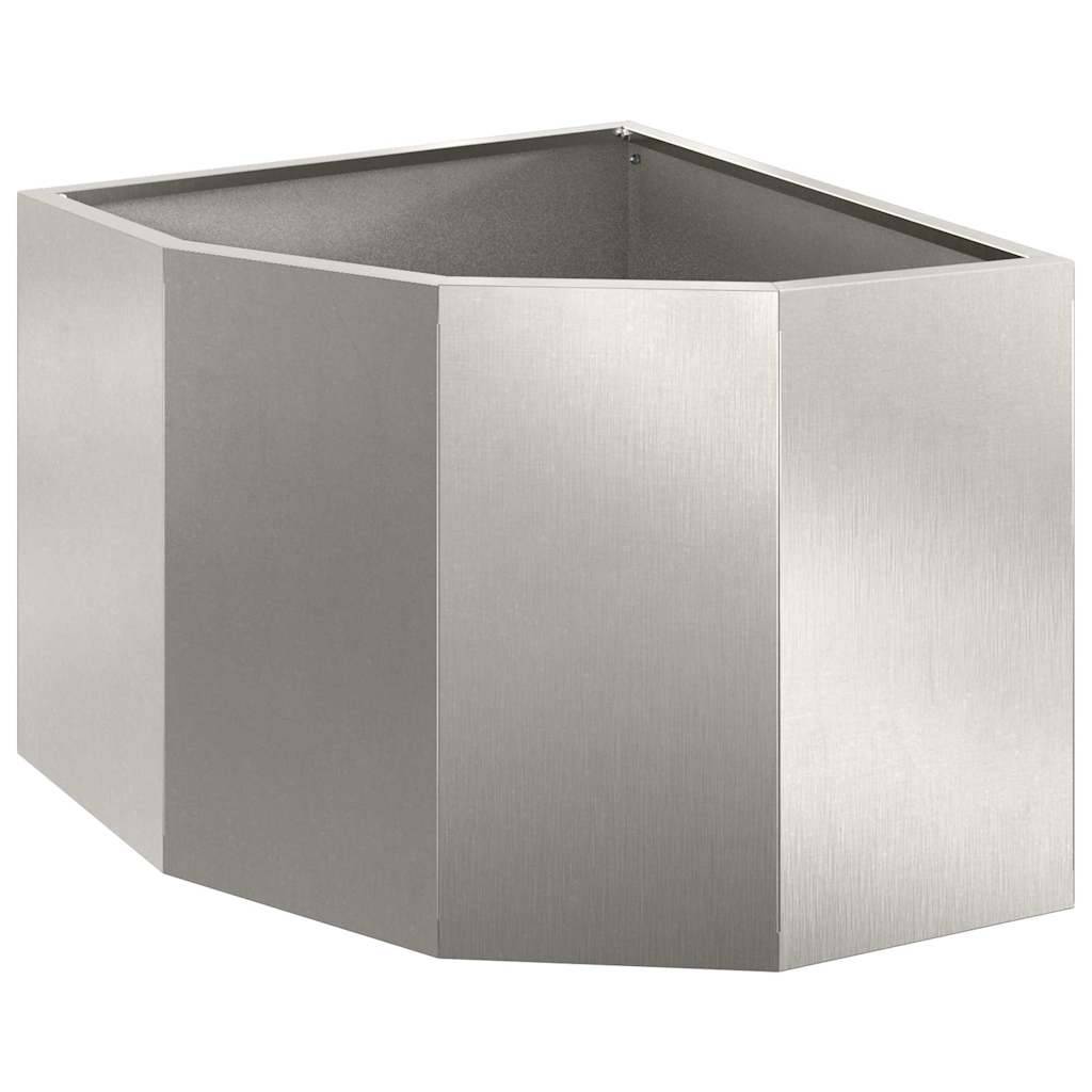 vidaXL Eckpflanzer Silber 45 x 45 x 35 cm Edelstahl