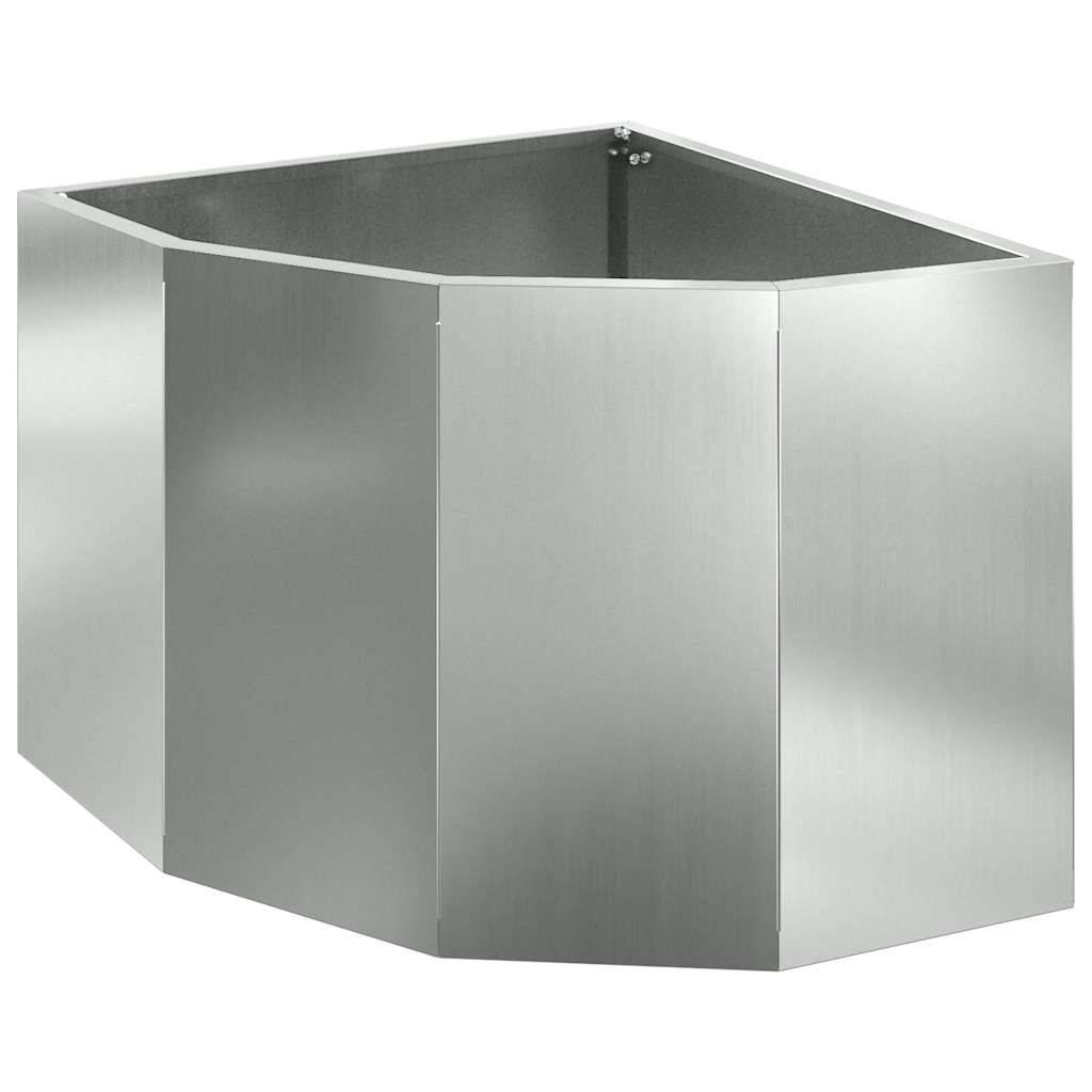vidaXL Eckpflanzer Silber 45 x 45 x 35 cm Verzinkter Stahl