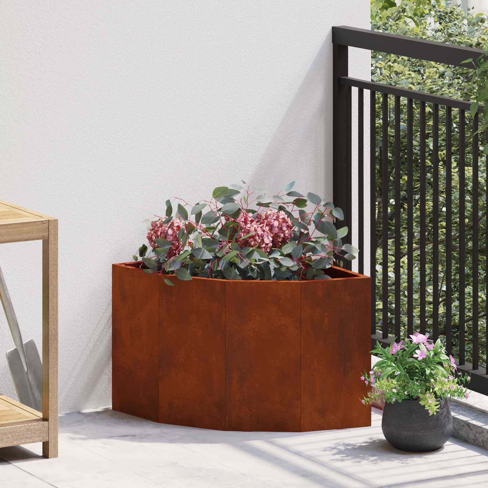 vidaXL Eckpflanzer Rostig 45 x 45 x 35 cm Wetterfeststahl