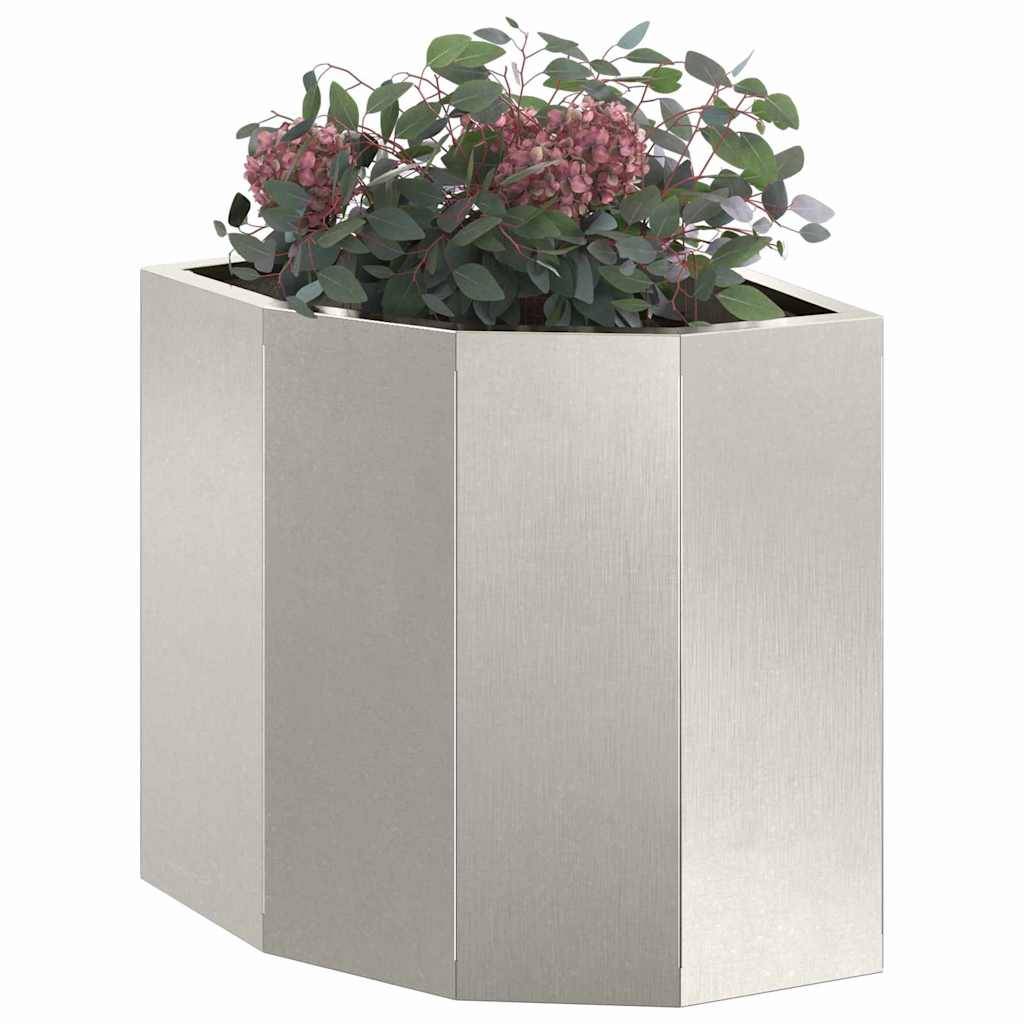 vidaXL Eckpflanzer Silber 30 x 30 x 35 cm Edelstahl