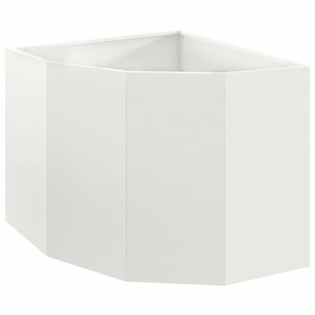 vidaXL Eckpflanzer Weiß 60 x 60 x 50 cm Stahl