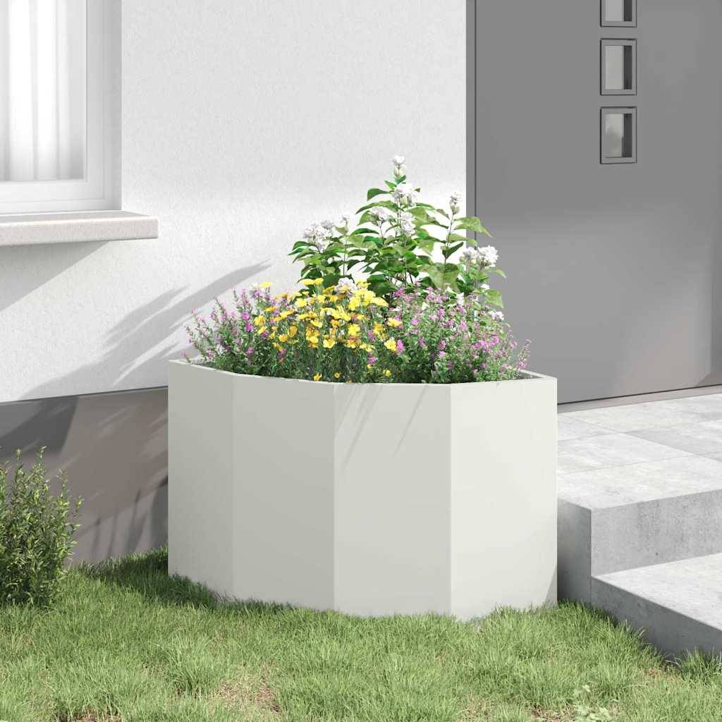 vidaXL Eckpflanzer Weiß 60 x 60 x 50 cm Stahl