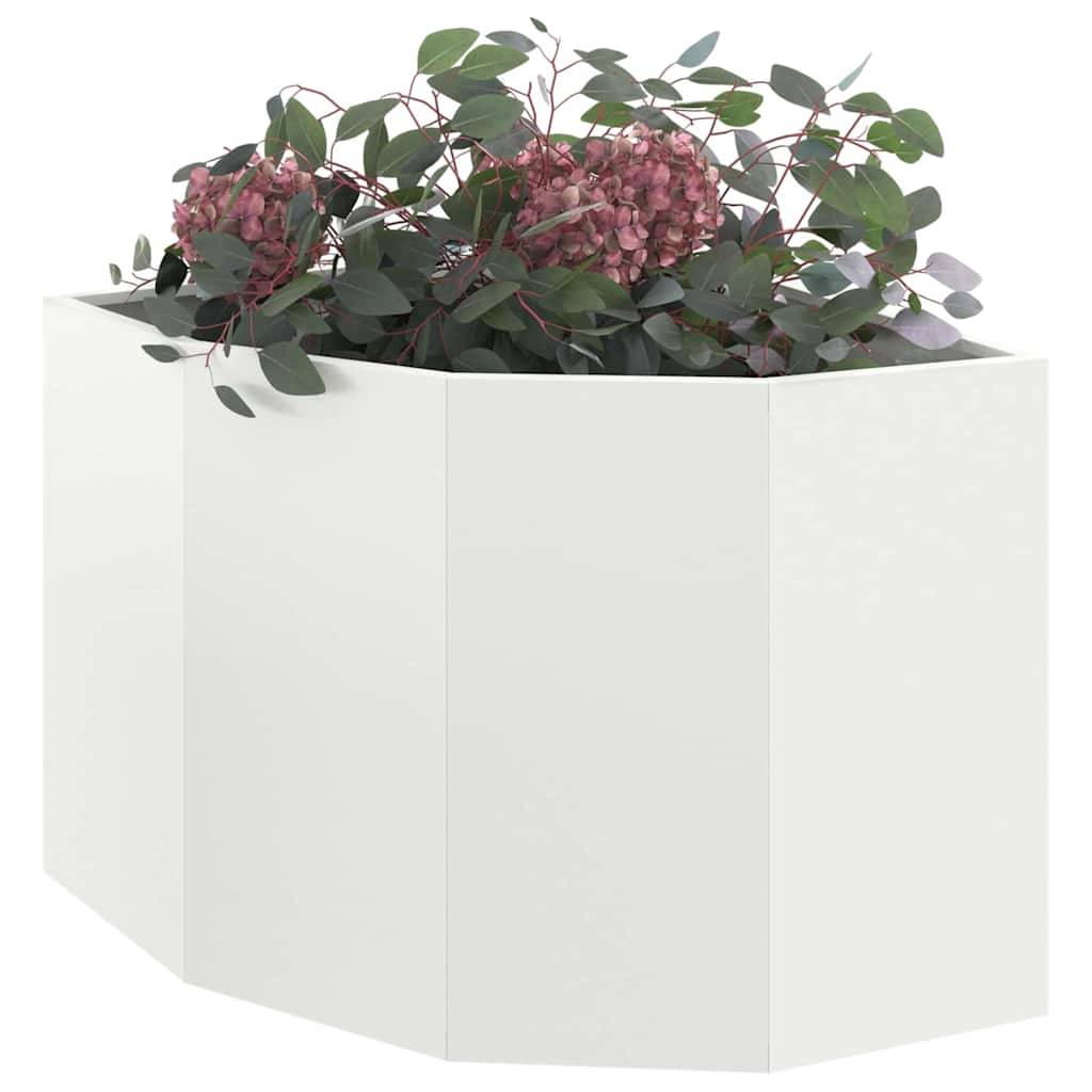 vidaXL Eckpflanzer Weiß 60 x 60 x 50 cm Stahl