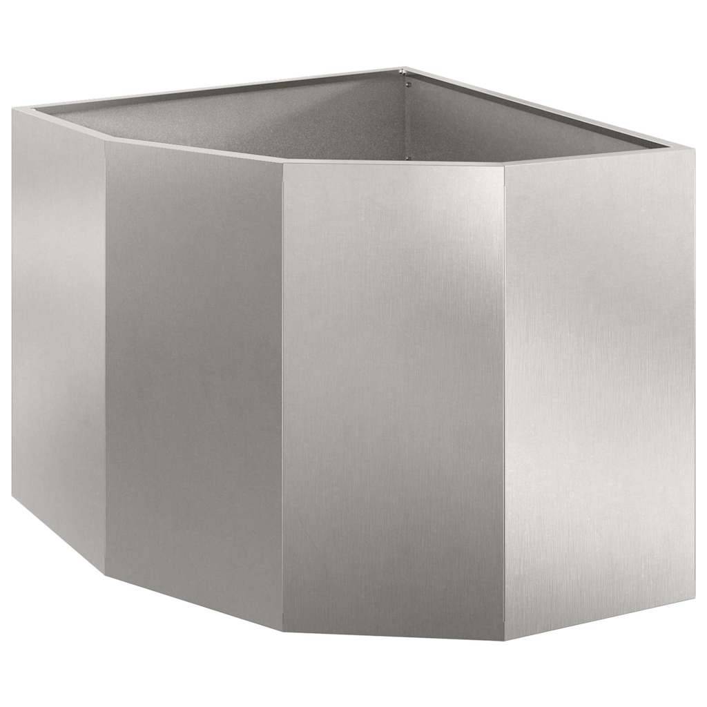 vidaXL Eckpflanzer Silber 60 x 60 x 50 cm Edelstahl