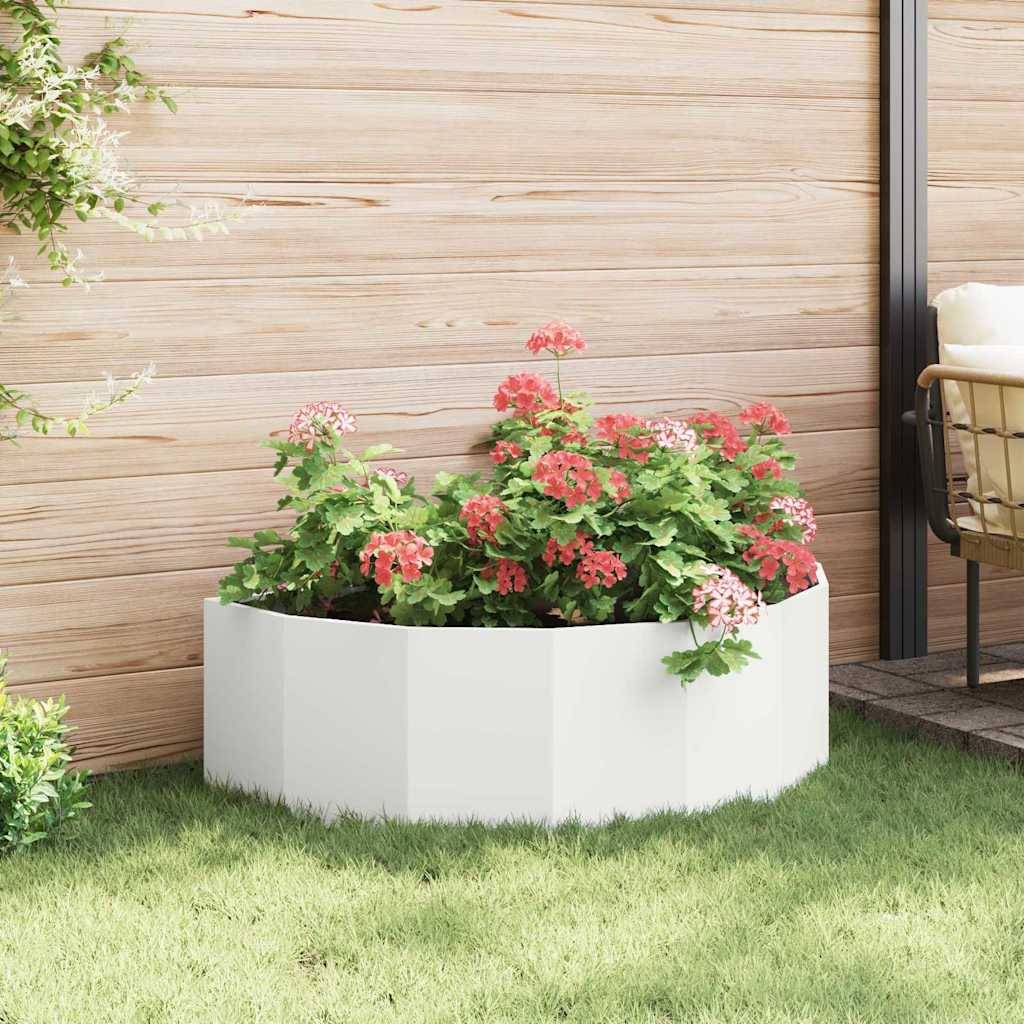 vidaXL Pflanzkübel Weiß 120 x 60 x 35 cm Stahl