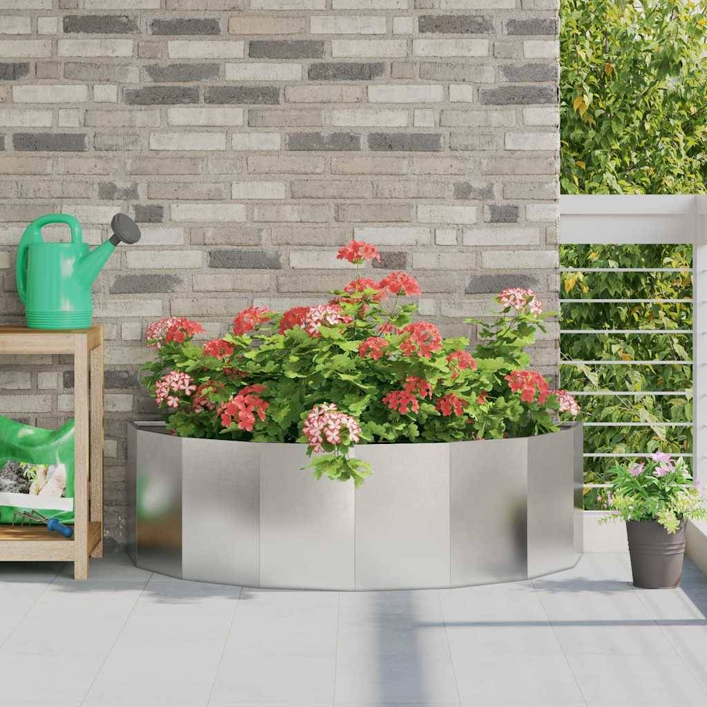 vidaXL Pflanzkübel Silber 120 x 60 x 35 cm Edelstahl