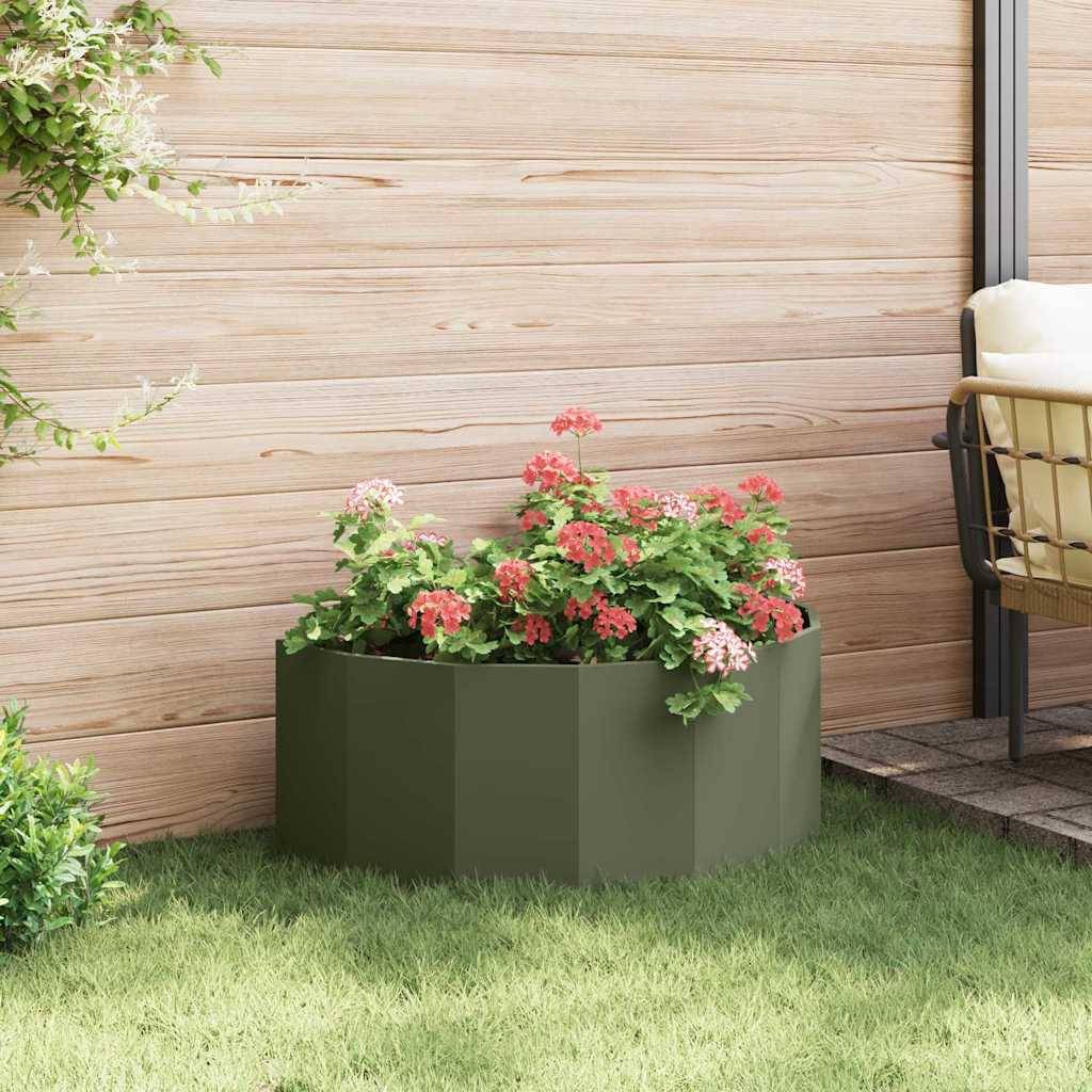 vidaXL Pflanzkübel Olive Grün 90 x 45 x 35 cm Stahl